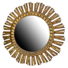 Miroir en bois doré en forme de soleil Circa 1900