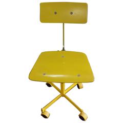 Vintage Brilliant Yellow Kevi Armless Fully Adjustable Desk Chair