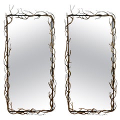 Brutalist Modern, Metal, Gilt Iron, Monumental Wall Mirrors, 21st C.