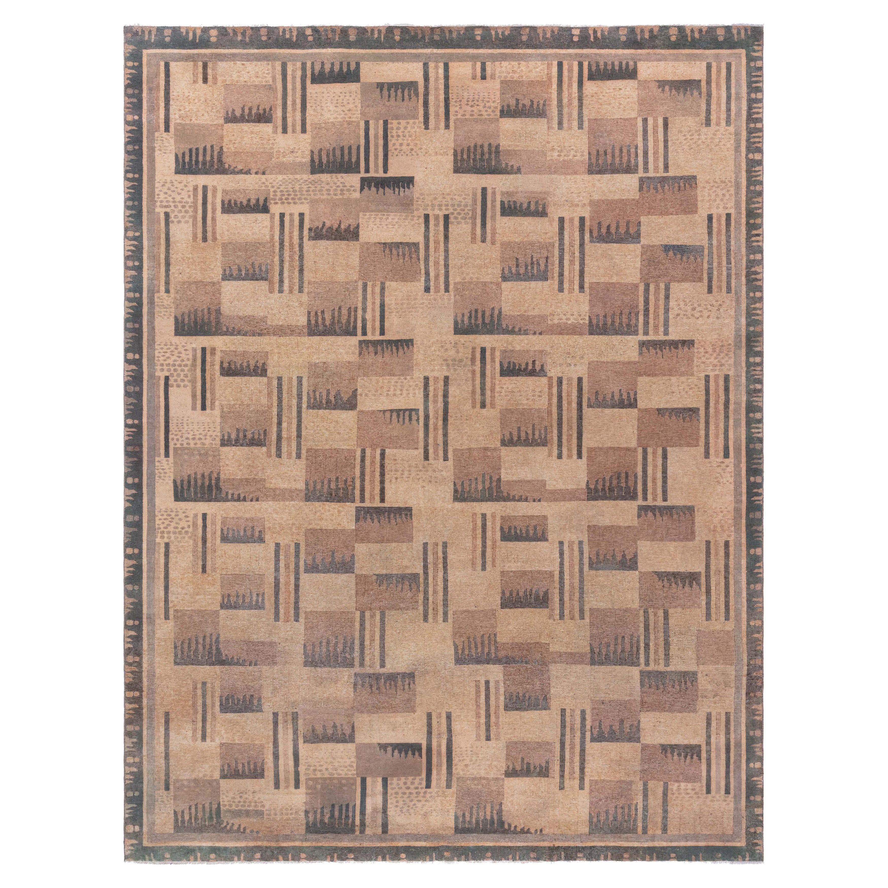 Alfombra de lana Art Déco francesa vintage Doris Leslie Blau