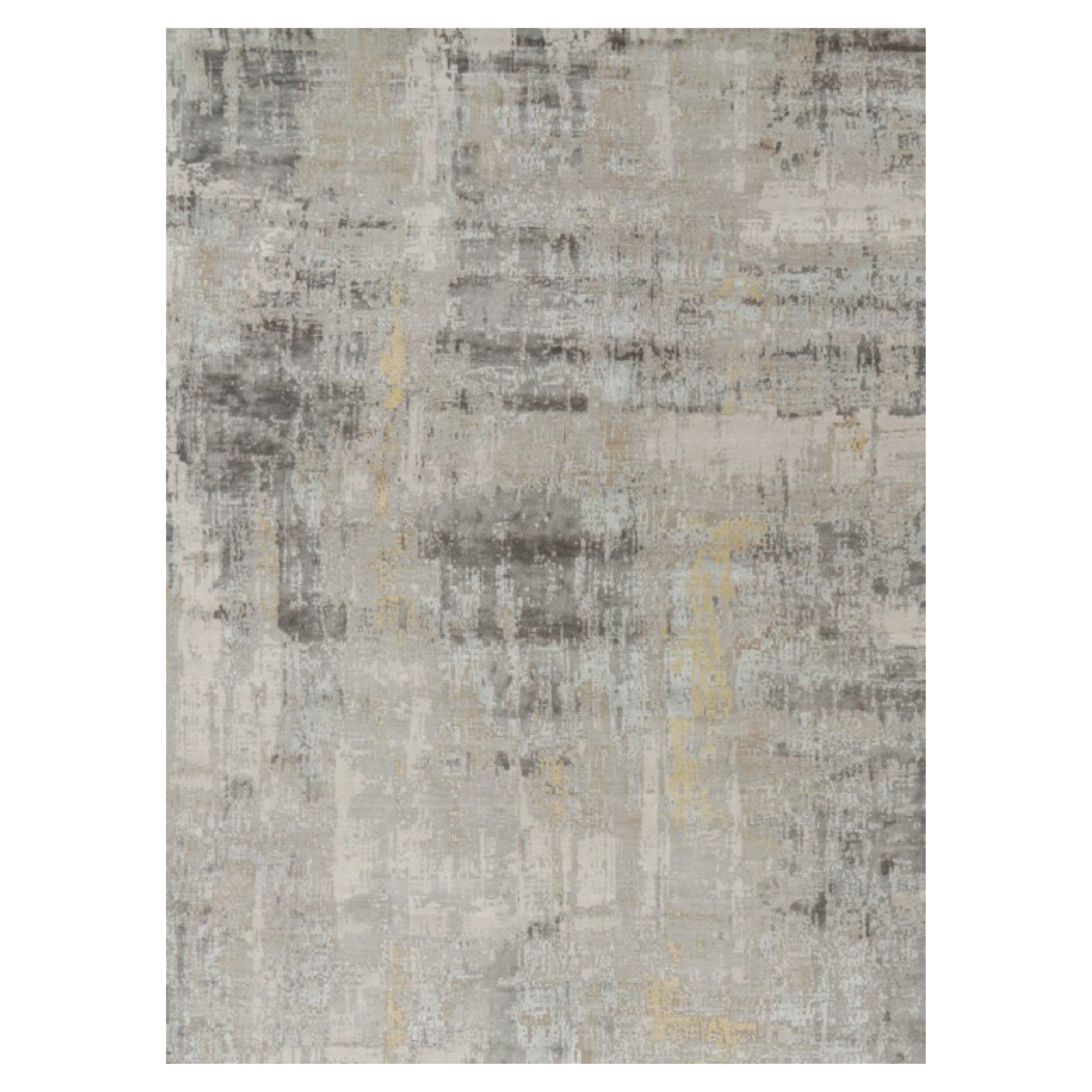 Rug & Kilim: Tappeto astratto oversize con motivi grigio-argento e beige-marrone