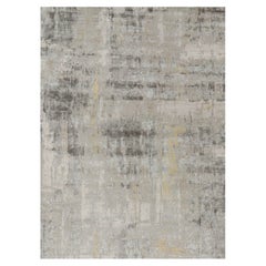 Rug & Kilim's übergroßer abstrakter Teppich in Silber-Grau und Beige-Braun-Mustern
