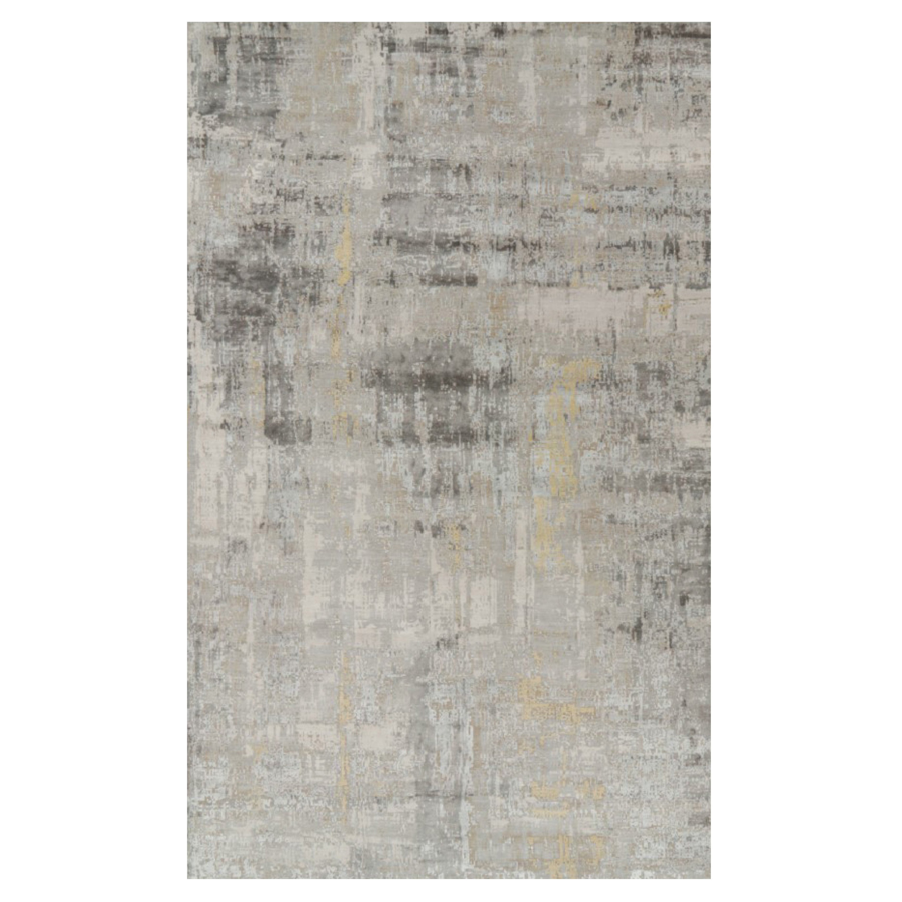 Rug & Kilim: Tappeto astratto oversize con motivi grigio-argento e beige-marrone