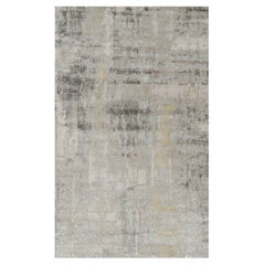 Rug & Kilim's übergroßer abstrakter Teppich in Silber-Grau und Beige-Braun-Mustern