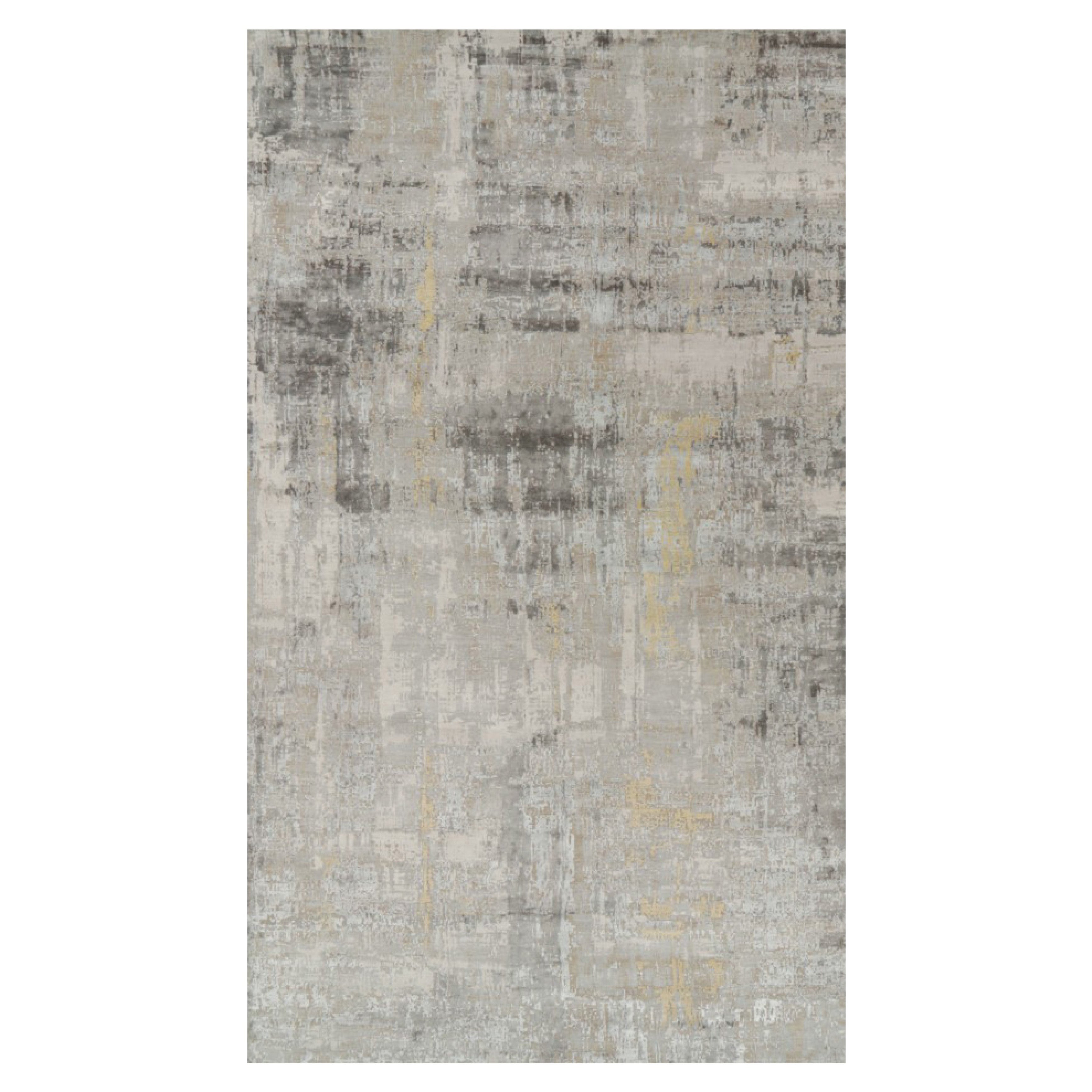 Rug & Kilim: Tappeto astratto oversize con motivi grigio-argento e beige-marrone