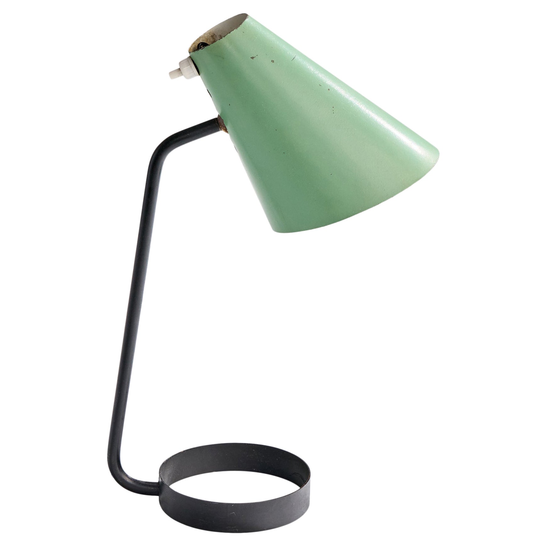 French Designer, Table Lamp, Metal, France, 1950s For Sale