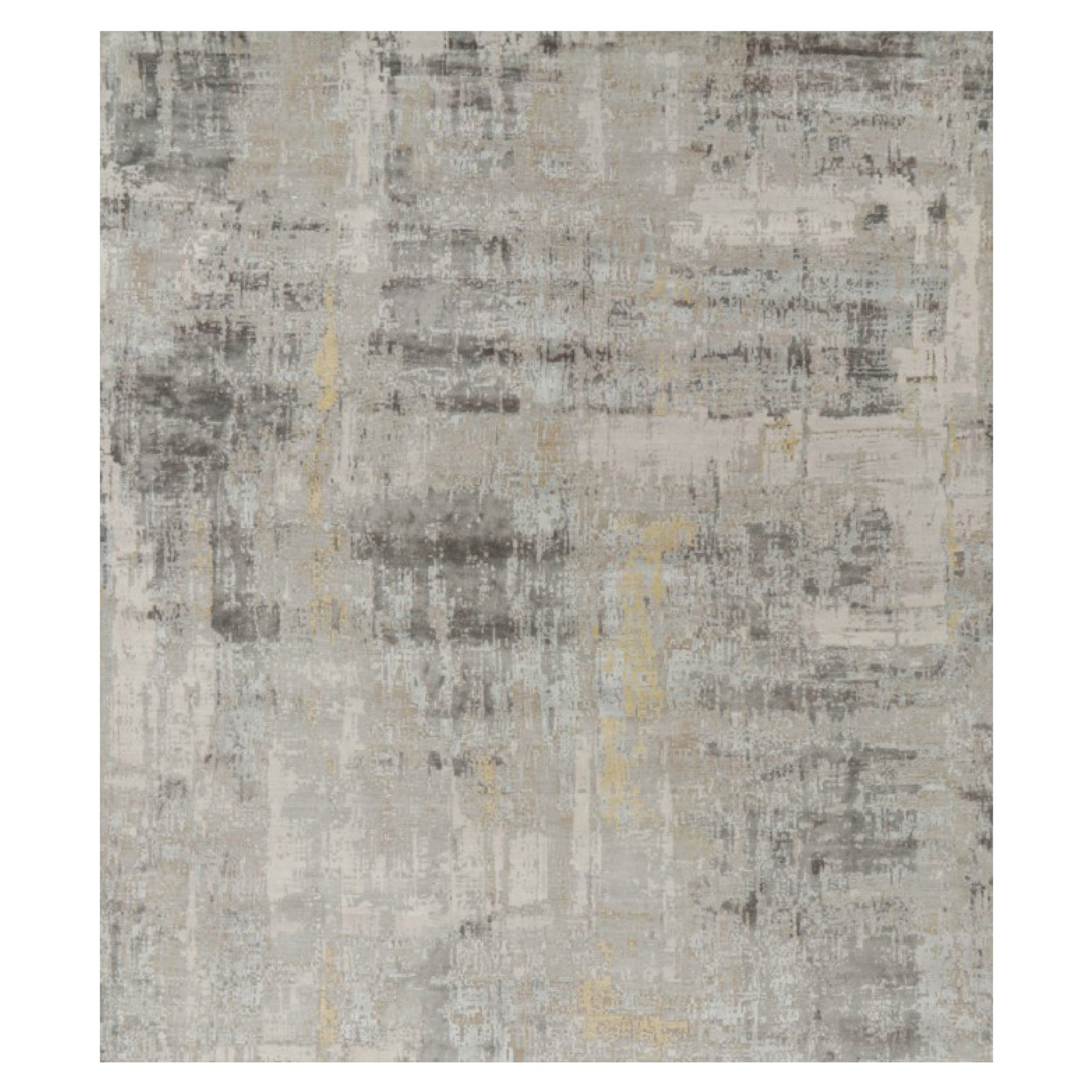Rug & Kilim: Tappeto astratto oversize con motivi grigio-argento e beige-marrone
