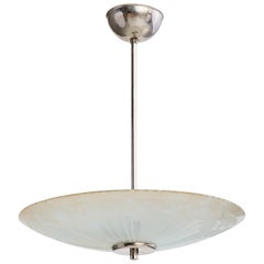 Designer svedese, lampada a sospensione, nichel, vetro, Svezia, anni '1930