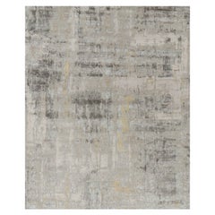 Rug & Kilim's übergroßer abstrakter Teppich in Silber-Grau und Beige-Braun-Mustern
