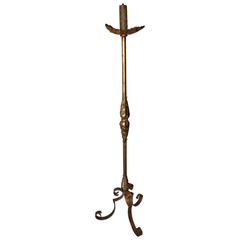 Antique French Gilt Iron Standing Lamp