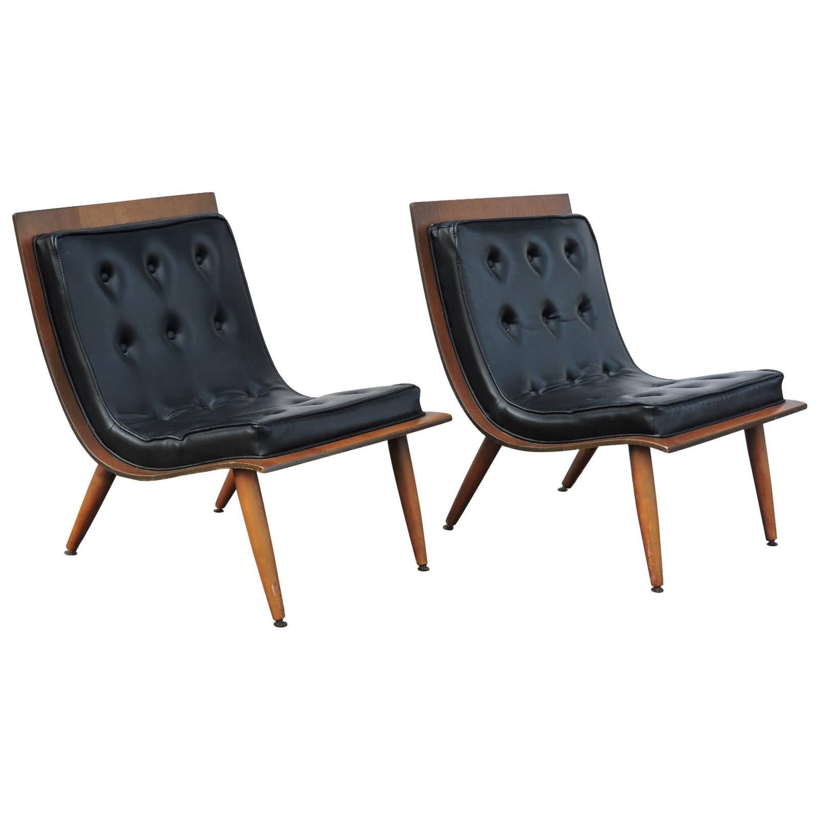 Mid-20th Century Bentwood Scoop Chairs by Carter Brothers