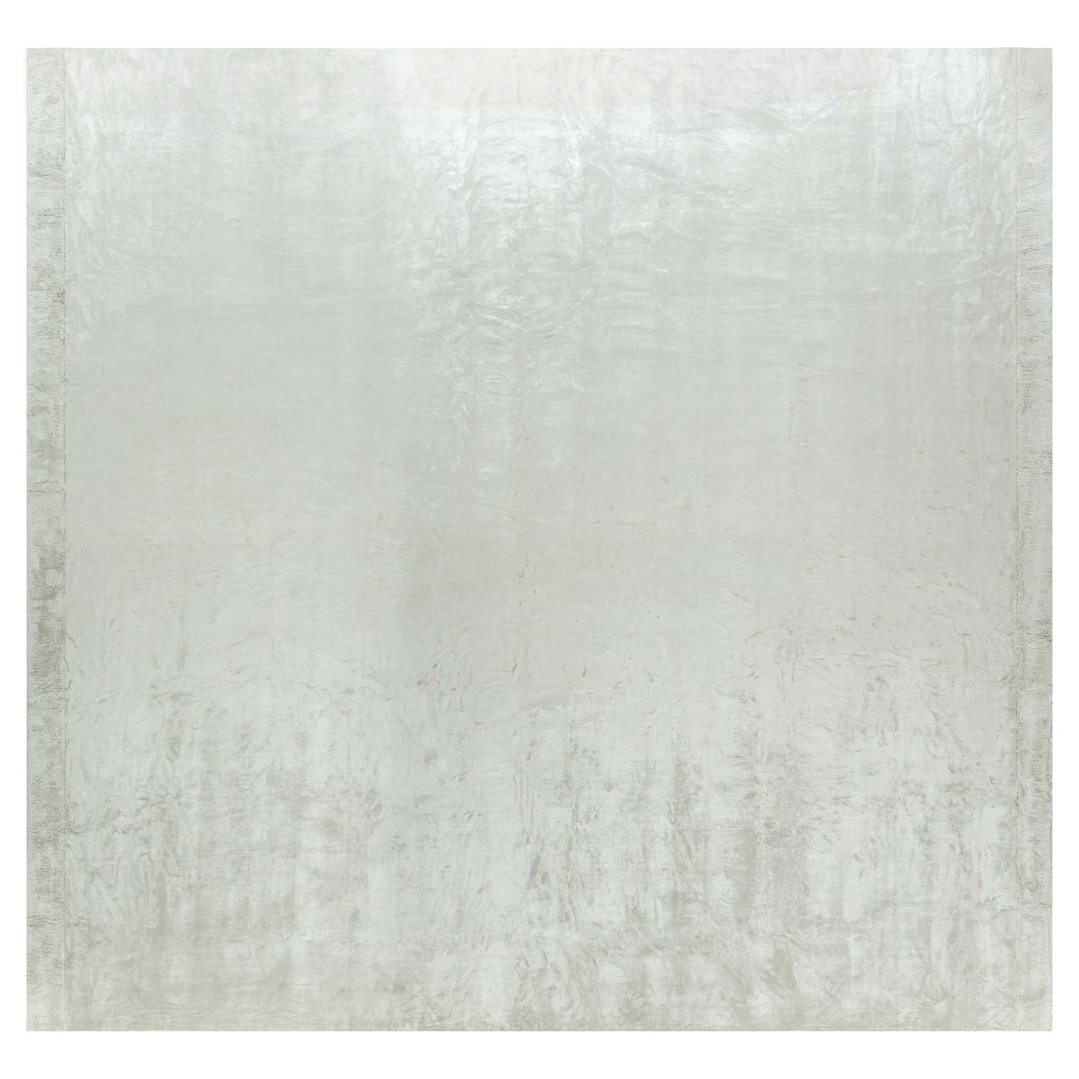 Tappeto contemporaneo in seta grigio argento di Doris Leslie Blau