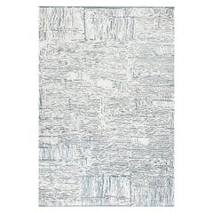 Contemporary Seafoam High-Low Silk and Wool Rug by Doris Leslie Blau