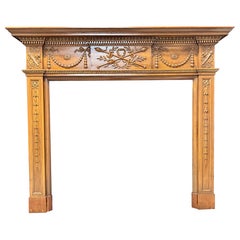 Late 19th Century Scottish Georgian Manner Pine & Gesso Fireplace Surround.