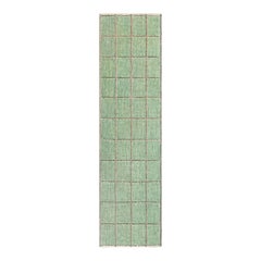Moderner schwedischer Stapelläufer mit geometrischem Rasterdesign von Doris Leslie Blau