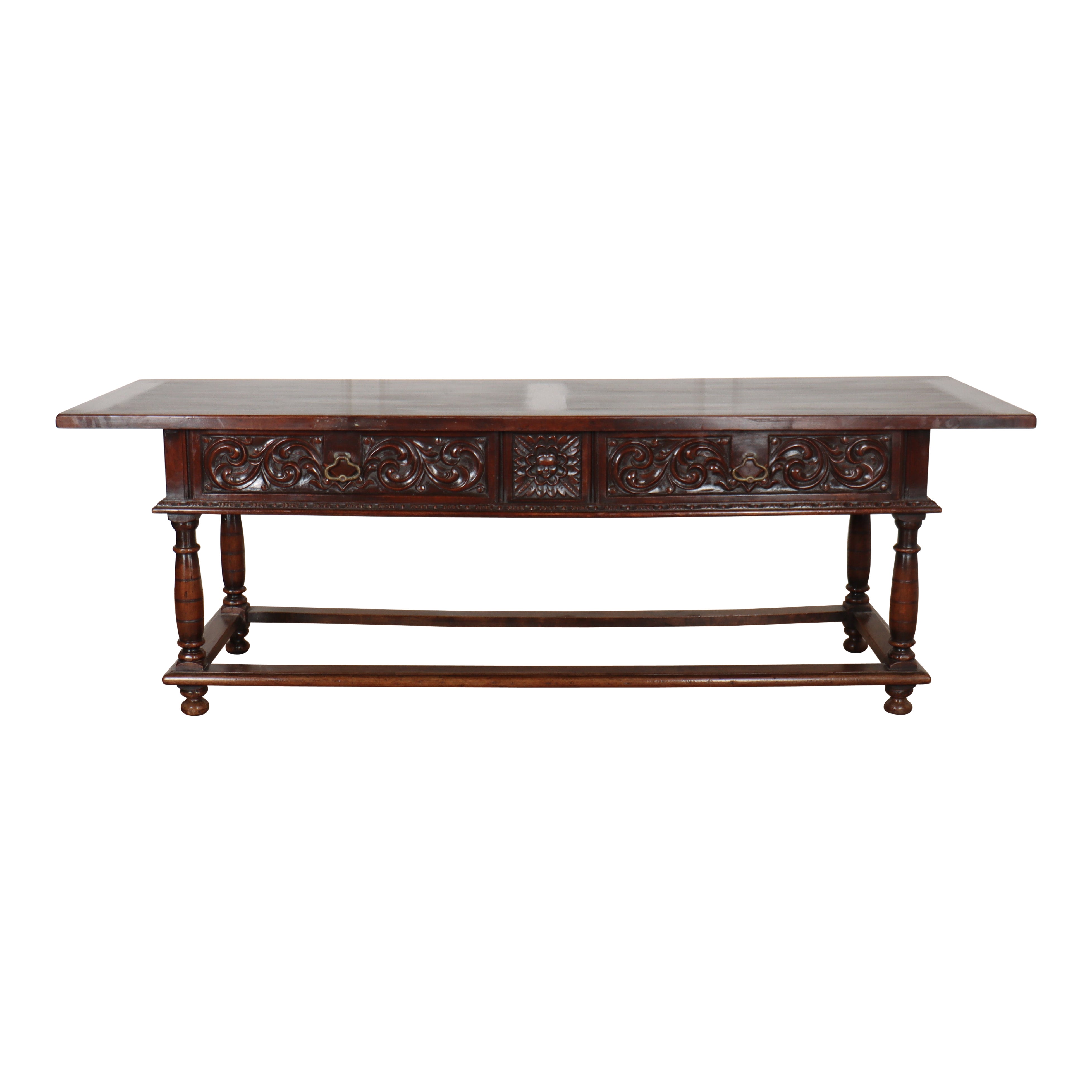Italian Walnut Console Table For Sale
