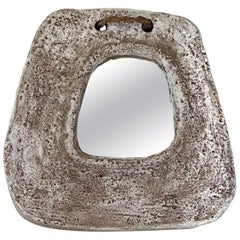 Ceramic mirror by Jean Rivier, Vallauris 1960's