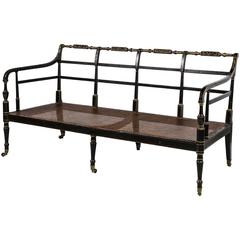 Antique Regency Style Caned Settee