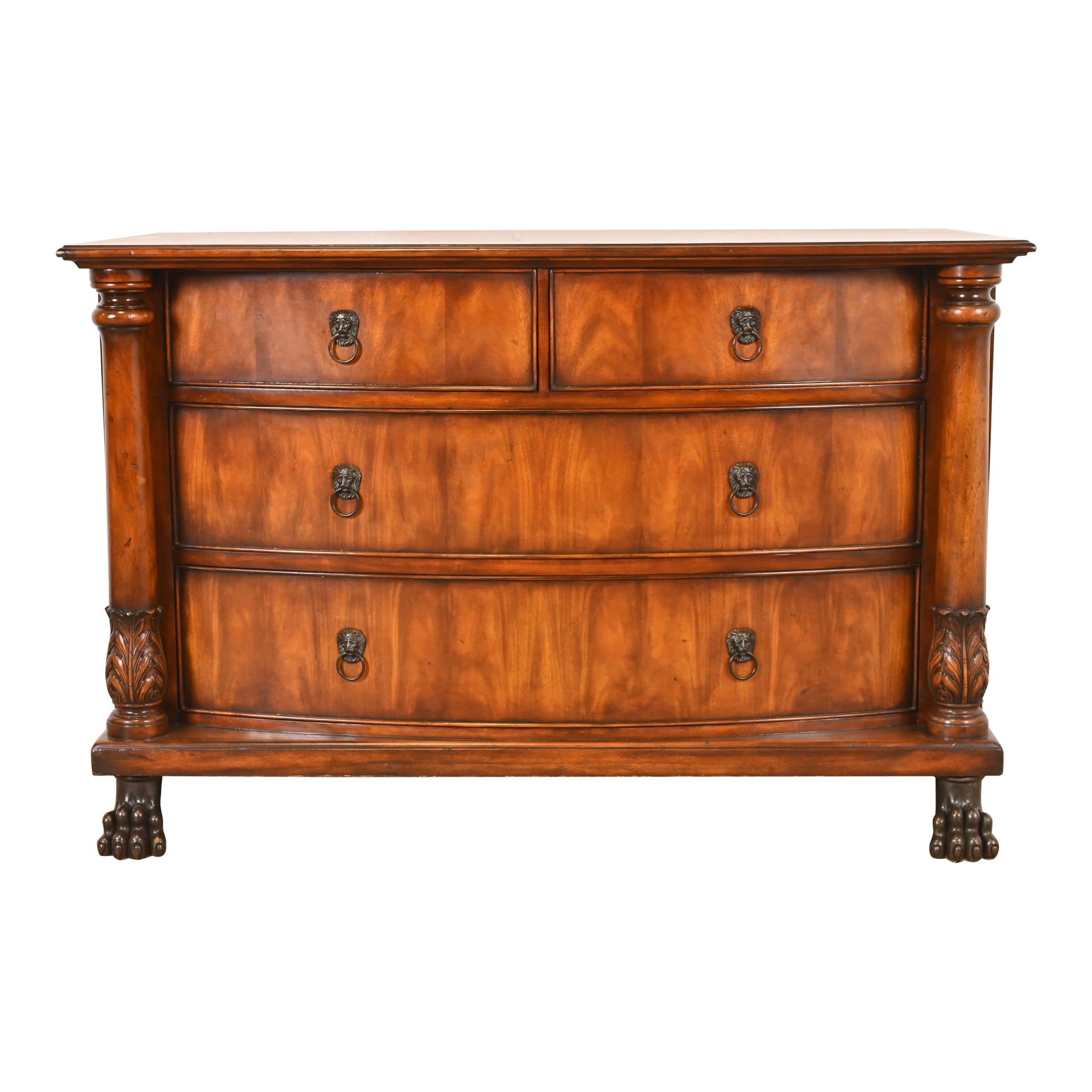 Ralph Lauren Style American Empire Flame Mahogany Chest of Drawers