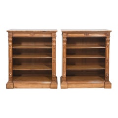 Pair of 19th century walnut open bookcases