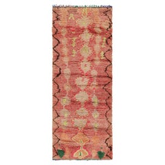 Vintage Moroccan Runner Rug with Colorful Geometric Medallions - Rug & Kilim