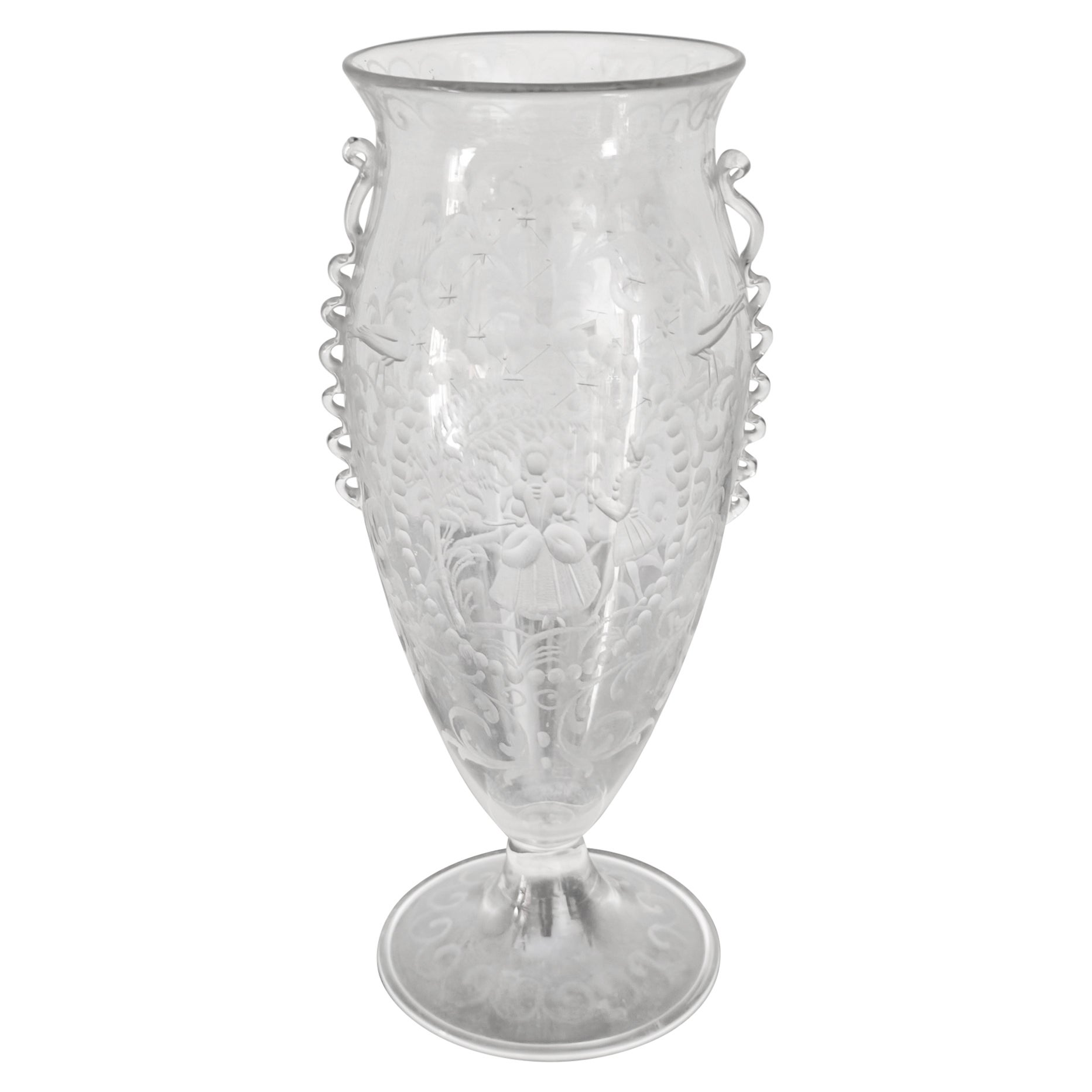Guido Balsamo Stella Production S.A.L.I.R. Italia anni '30 Vaso in vetro soffiato metà secolo in vendita