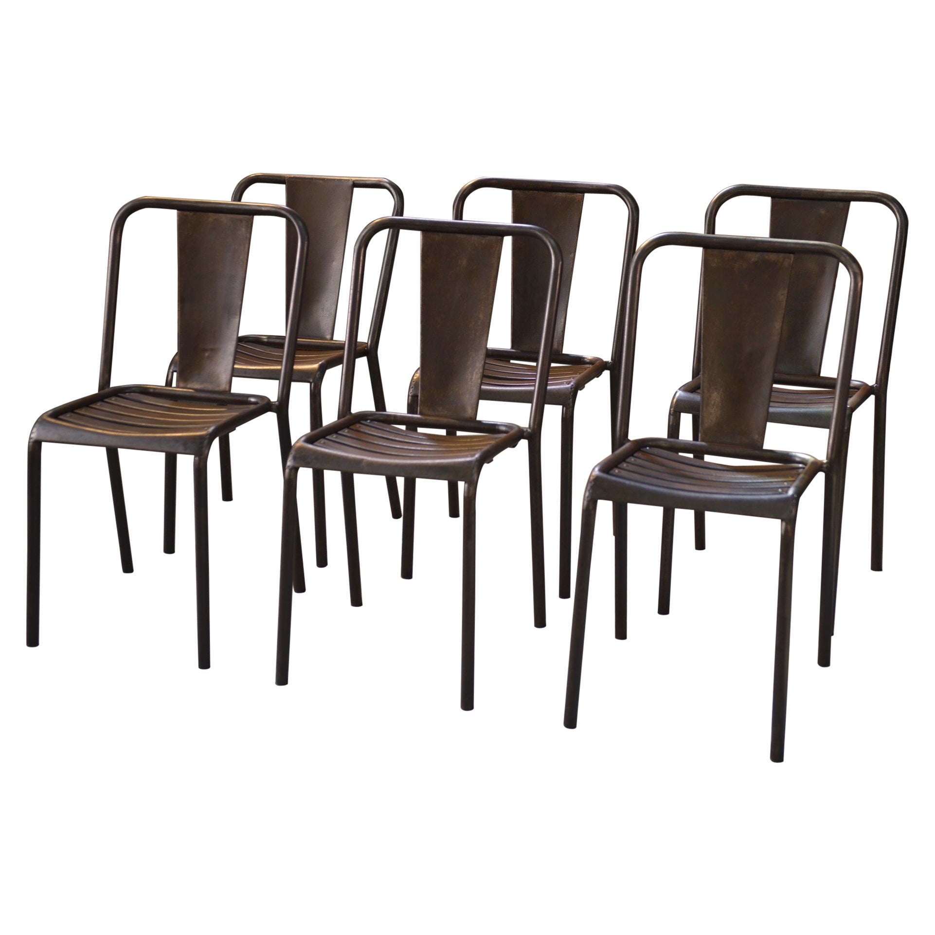 Ensemble de 6 chaises Tolix modèle T3 par Xavier Pauchard 1950's For Sale