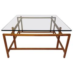 Fabulous 1960s Teak & Glass Coffee Table by Henning Norgaard for Komfort