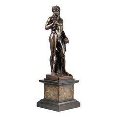 18/19. Jh. Italienische neoklassizistische patinierte Bronzeskulptur des Bacchus