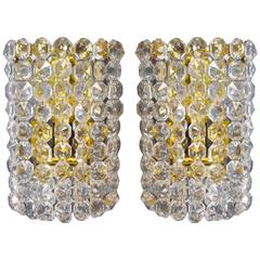 Pair of Austrian Brass and Crystal Wall Sconces 6