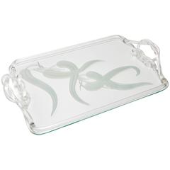 Etched Glass and Lucite Tray by Dorothy Thorpe, circa 1941