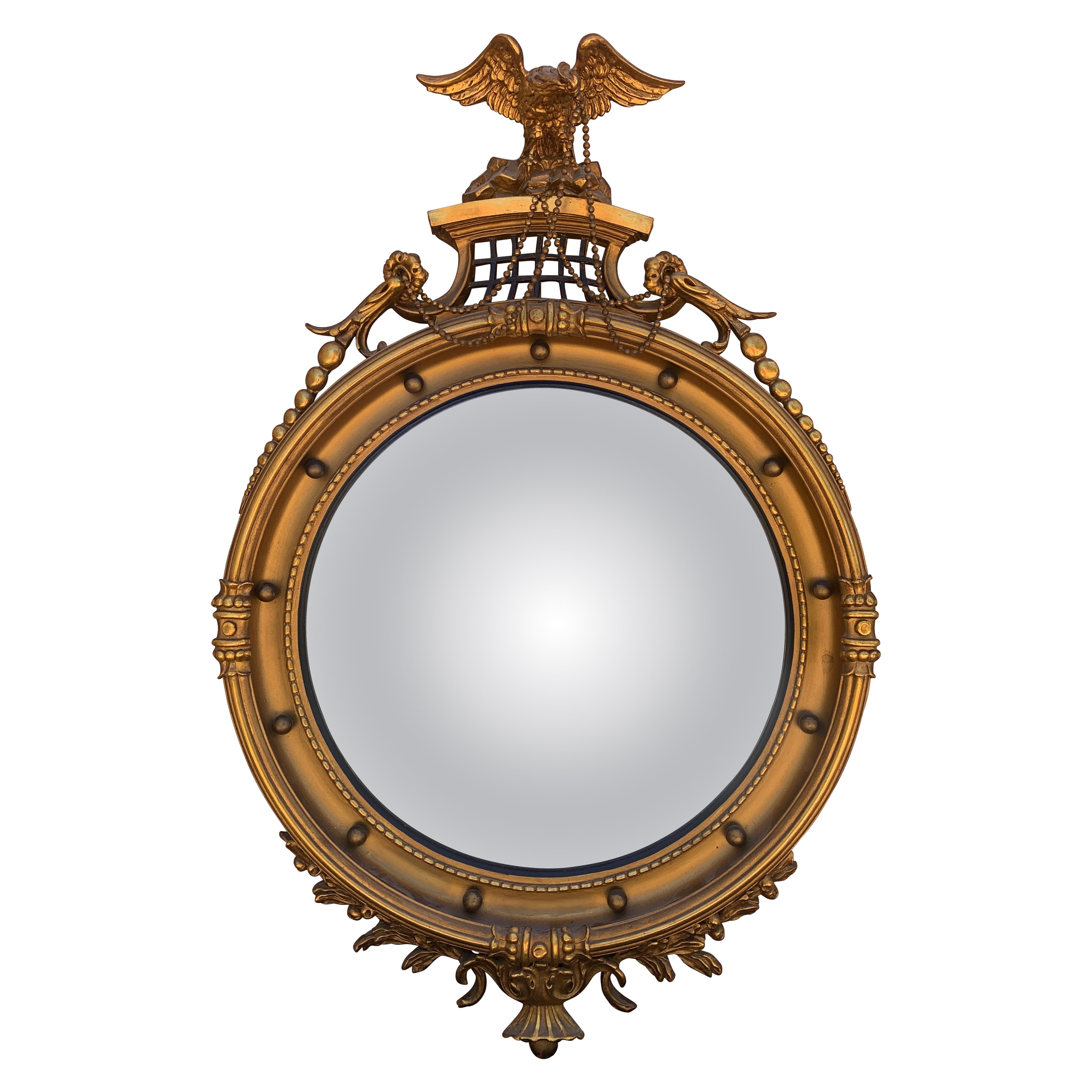 American Federal Gilt Eagle Bullseye Convex Mirror
