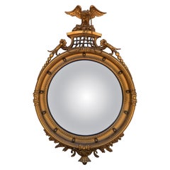American Federal Gilt Eagle Bullseye Convex Mirror