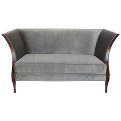 Modern Mohair Loveseat by Baker