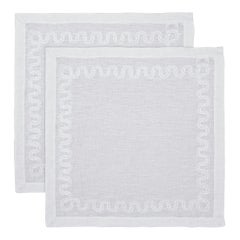 Paigah Handbestickte weiße Serviette - 2er-Set, Viya von Vikram Goyal