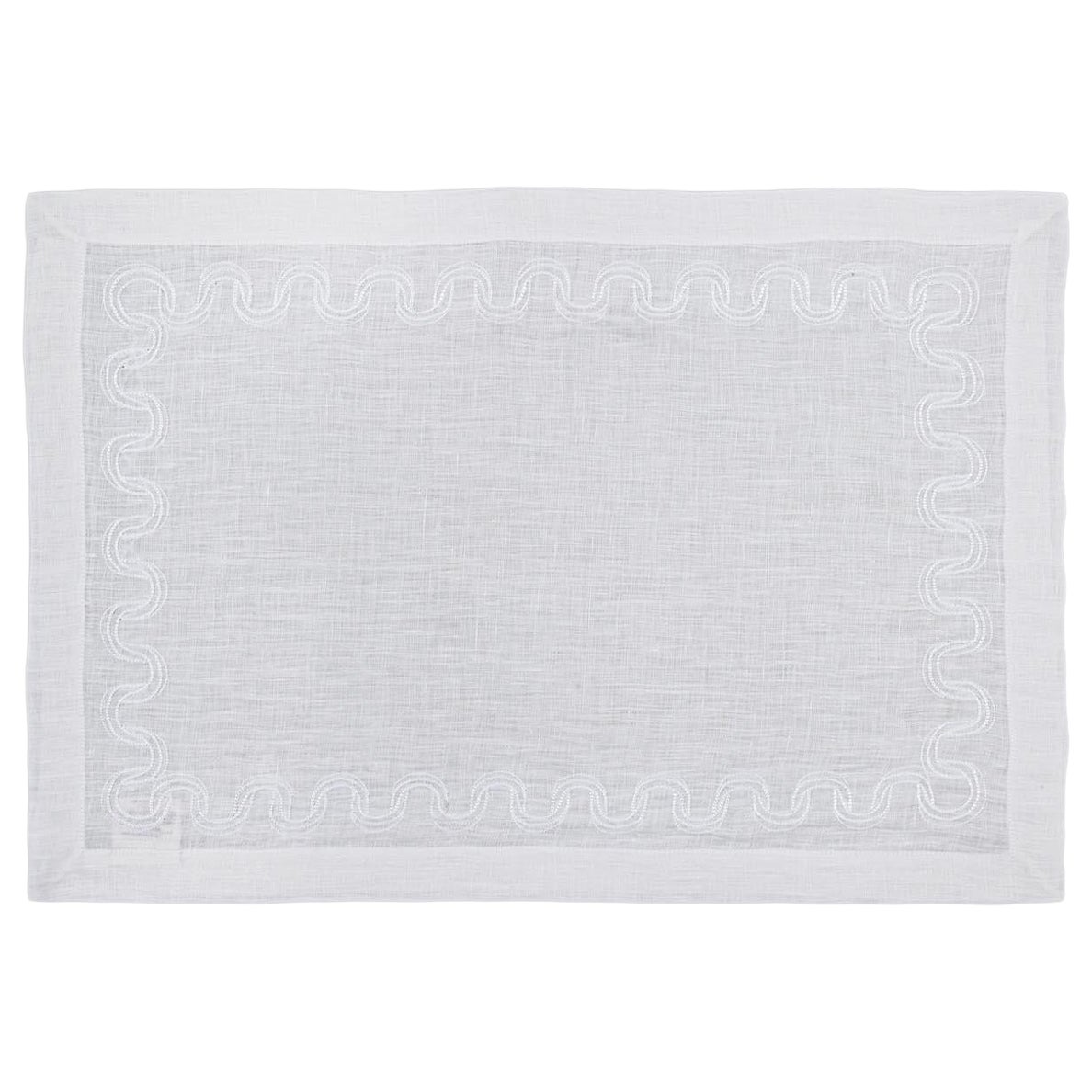 Paigah Handbesticktes weißes Tischset - 2er-Set, Viya von Vikram Goyal