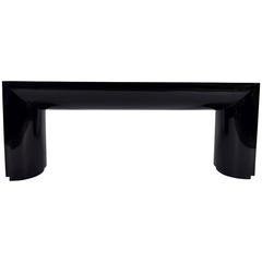 Jay Spectre Console Table in High-Gloss Black Lacquer