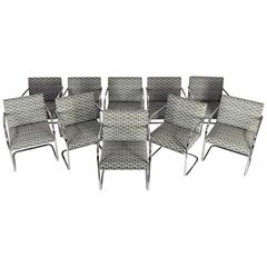 Set of Ten Tubular Brno Chairs by Knoll 9