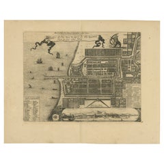 1728 Map of Batavia Castle & City, Java – Van der Aa after 1669