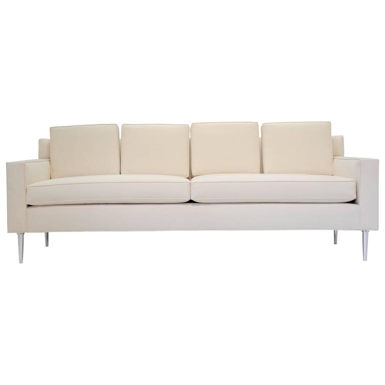 Edward Wormley Style Sofa with Aluminum Legs For Sale