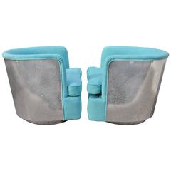 Chrome Barrel Chairs by Milo Baughman 11