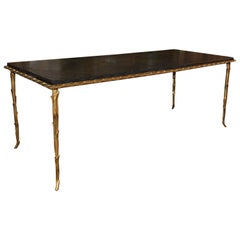 Rare Bronze Table by Maison Baguès with a Chinese Lacquered Top