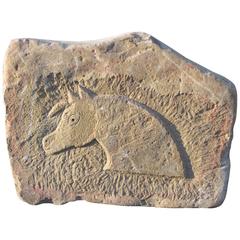 Stone Horse Head Relief