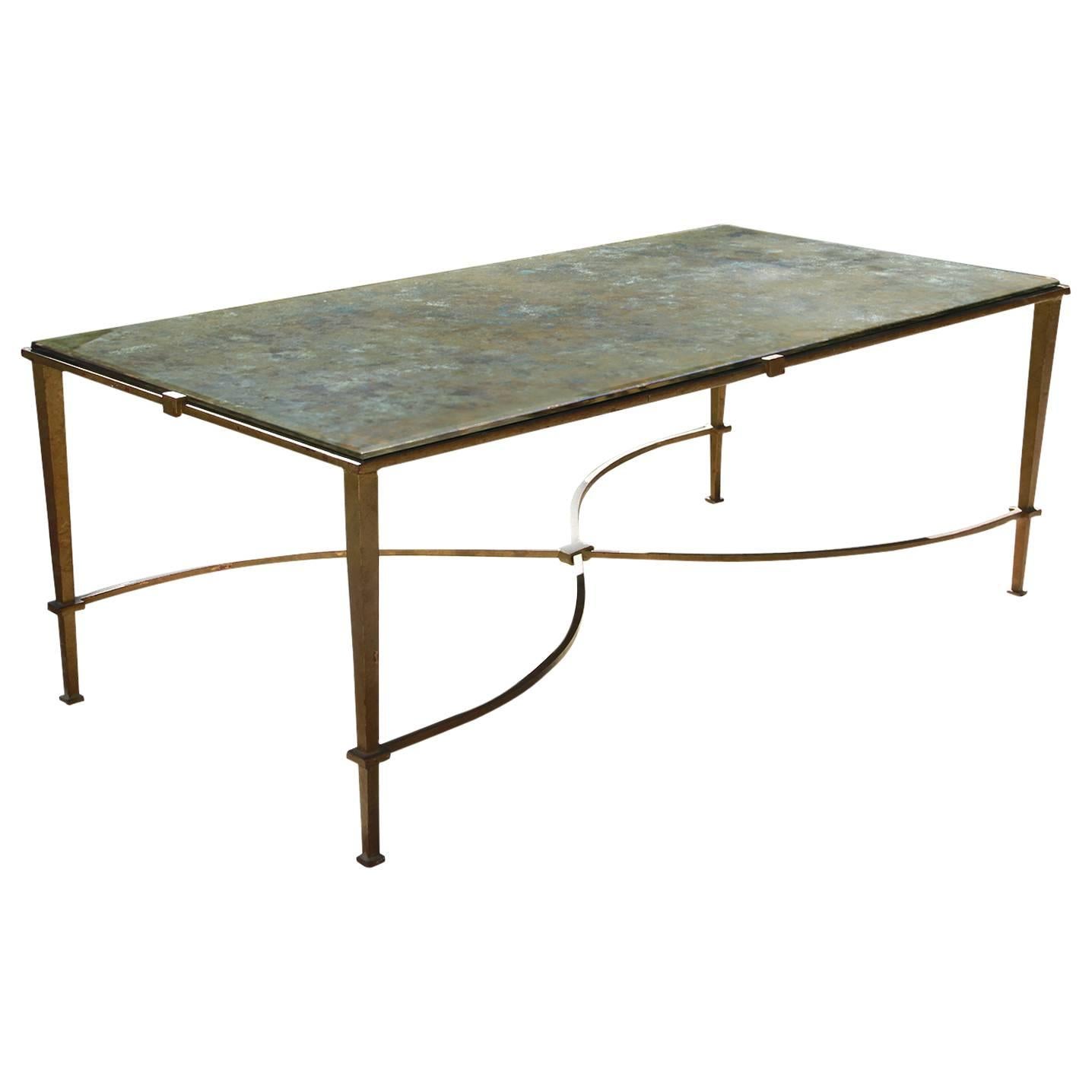 Maison Ramsay Bronze Coffee Table with Églomisé Top