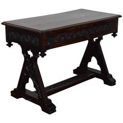 French Gothic Revival One-Drawer Writing Table, 3rd Quarter of 19th Century