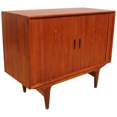 Danish Modern Teak Credenza with Tambour Doors