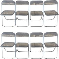 Plia Folding Chairs by Giancarlo Piretti for Castelli, Italy, 1960s, Set of 8