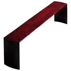 Contemporary one of a kind Oxblood Waltz Bench