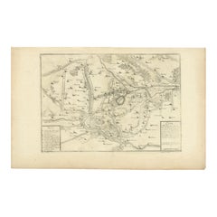 Antique Detailed 1720s Map – Siege of Douay and Lines of Circumvallation, France
