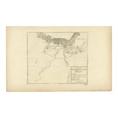 Antique Attack Plan of Douay Fortress, France, 1710 Siege – Brussels c.1720 Map